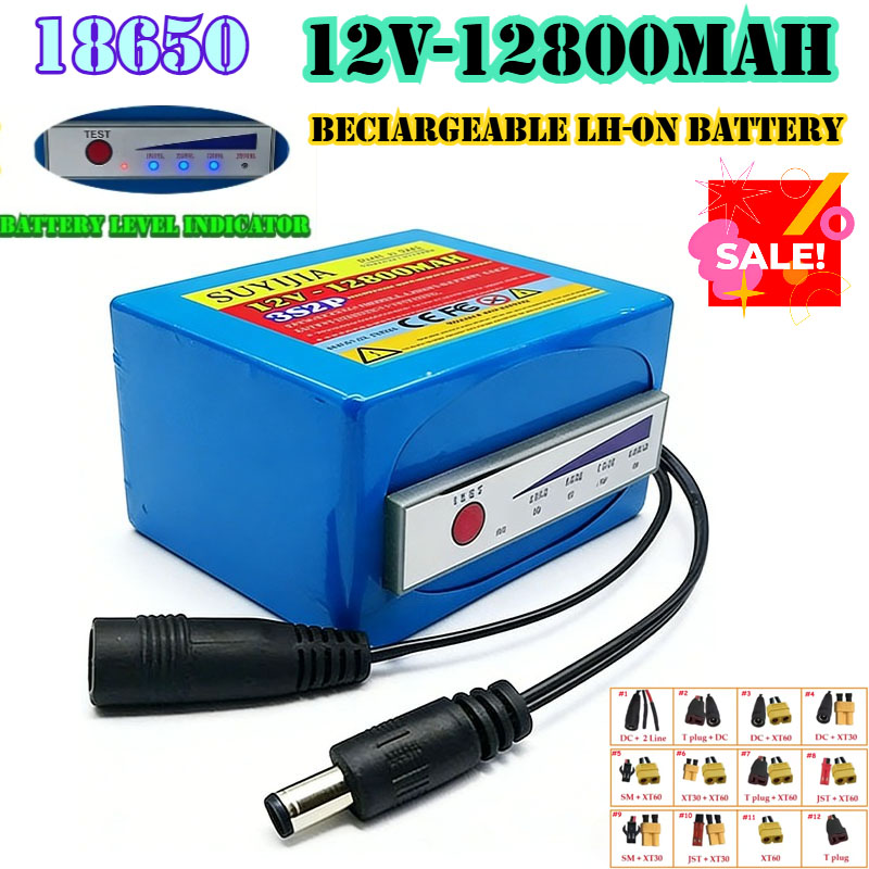 Fish Finder Portable - 18650 Lithium Battery 3s2p 12v 12800mAh
