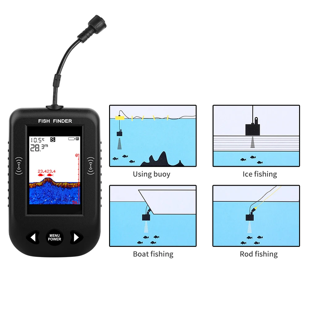 Alarm 100M Portable Sonar Fish - огляд і ціна Fish Finder Transducer