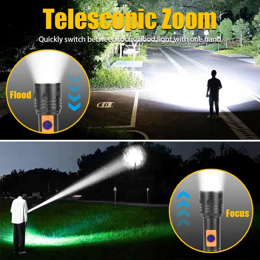 High Power LED Flashlight USB  - огляд і ціна Fishing Light