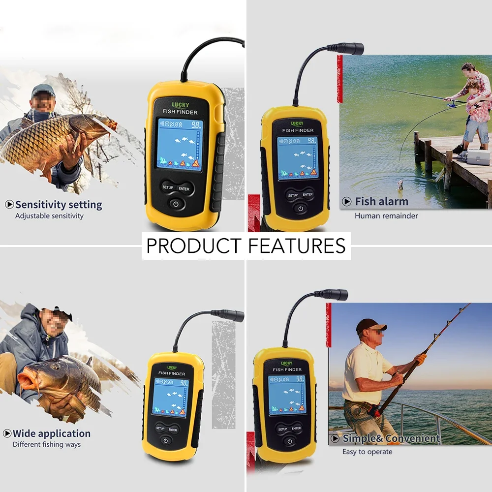 Lucky LCD Color Screen Portabl - огляд і ціна Fish Finder Transducer