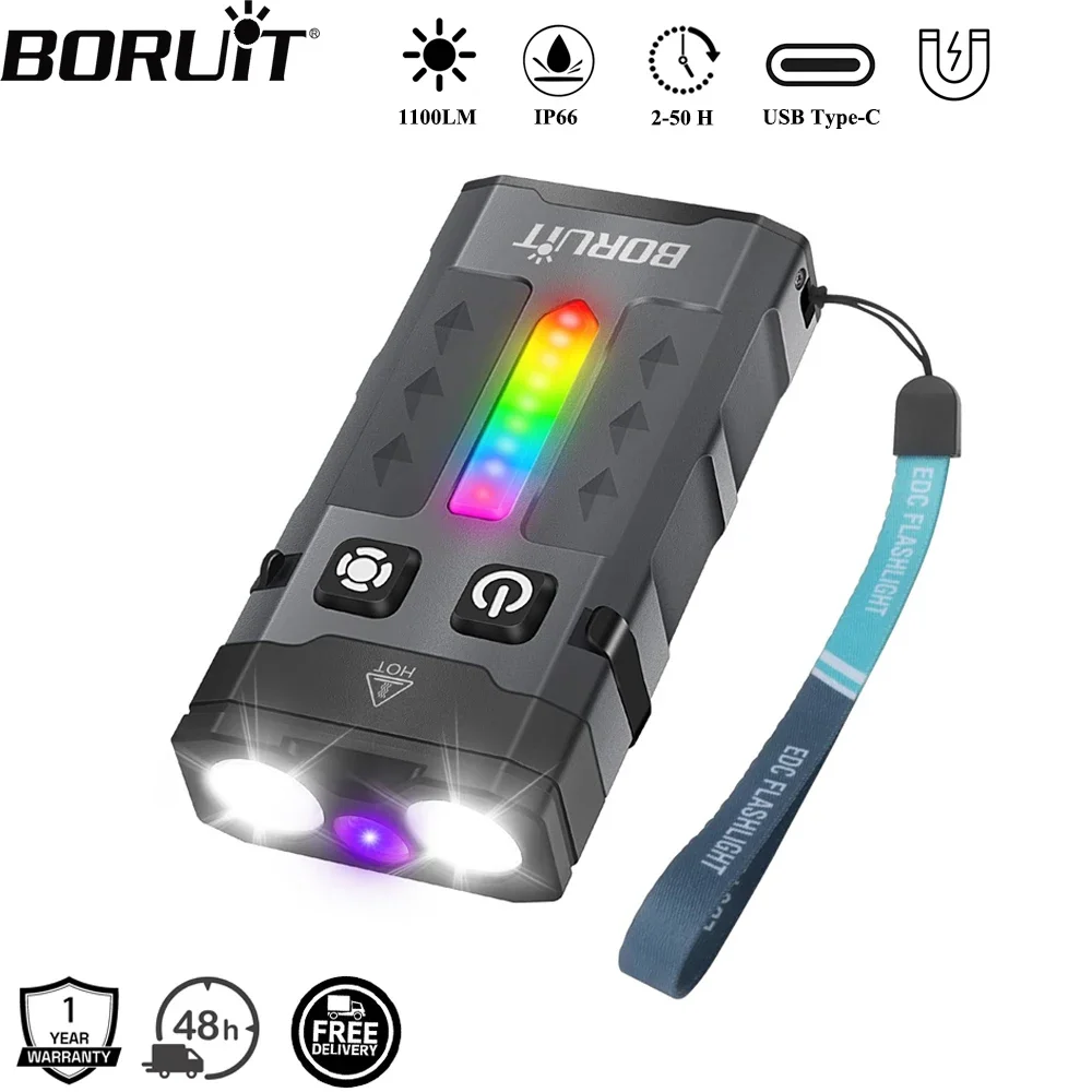 BORUiT EV20 1100LM EDC UV Keyc - огляд і ціна Fishing Light