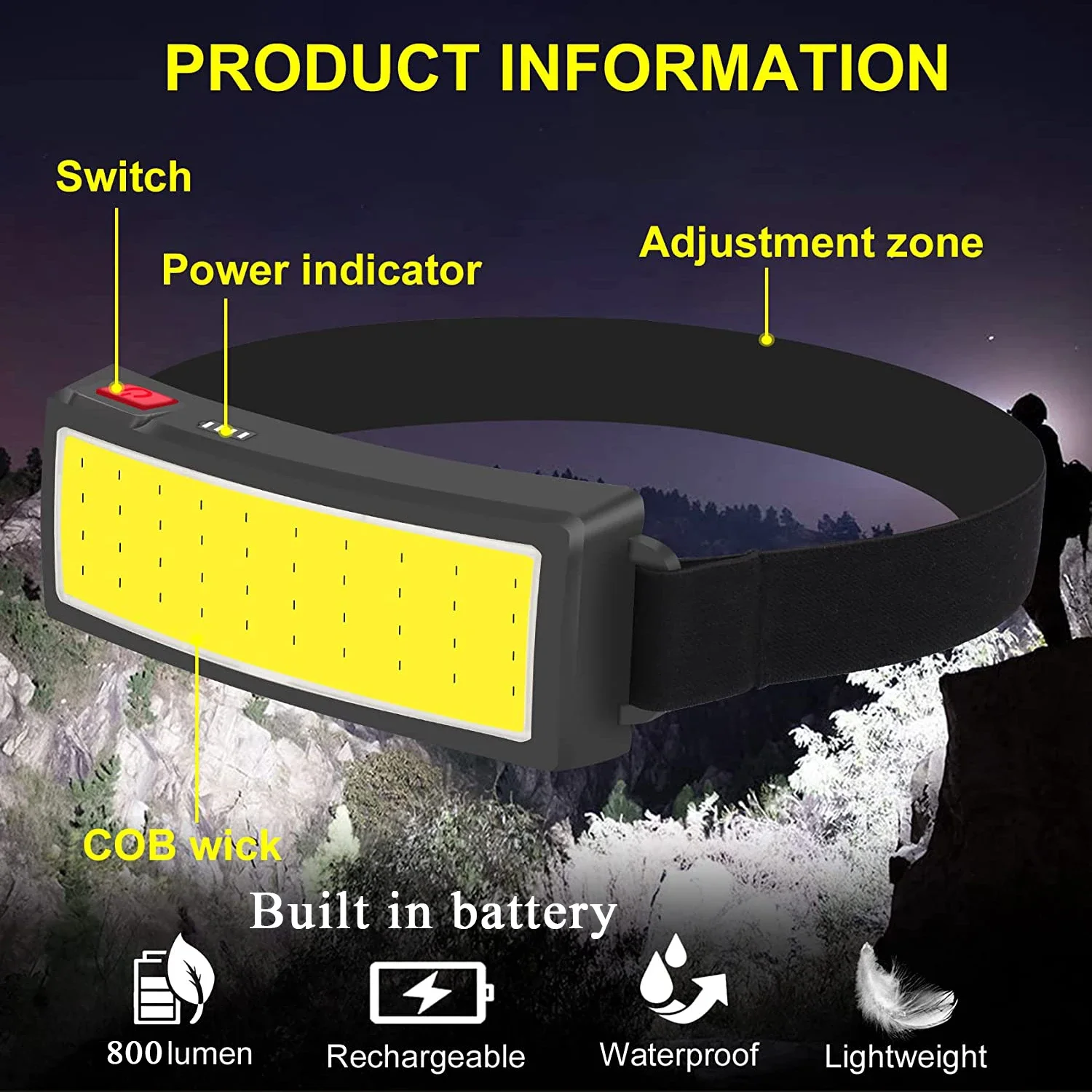 COB Portable LED Headlights Ou - огляд і ціна Fish Finder Battery