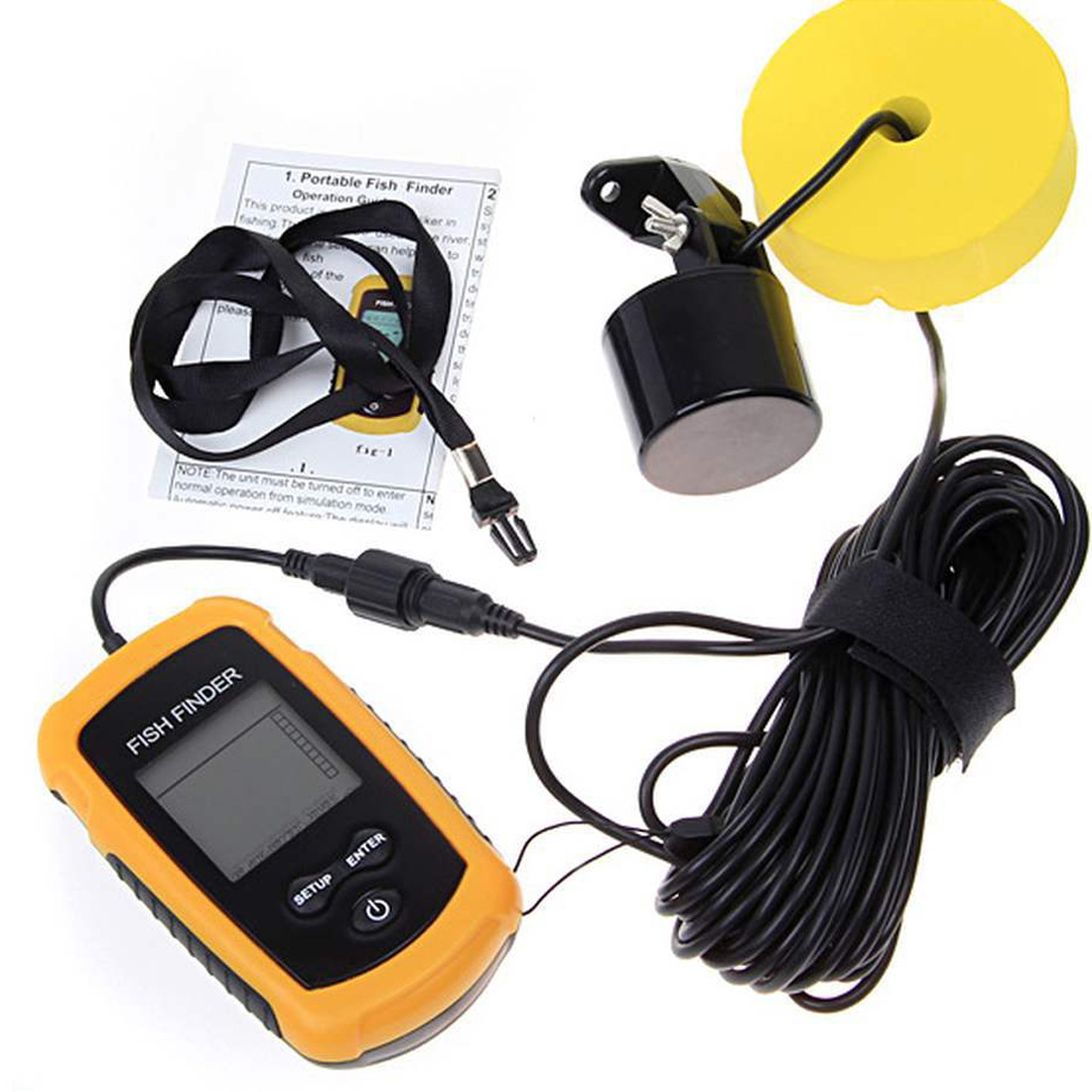Alarm 100M Portable Sonar Fish - огляд і ціна Fish Finder Transducer
