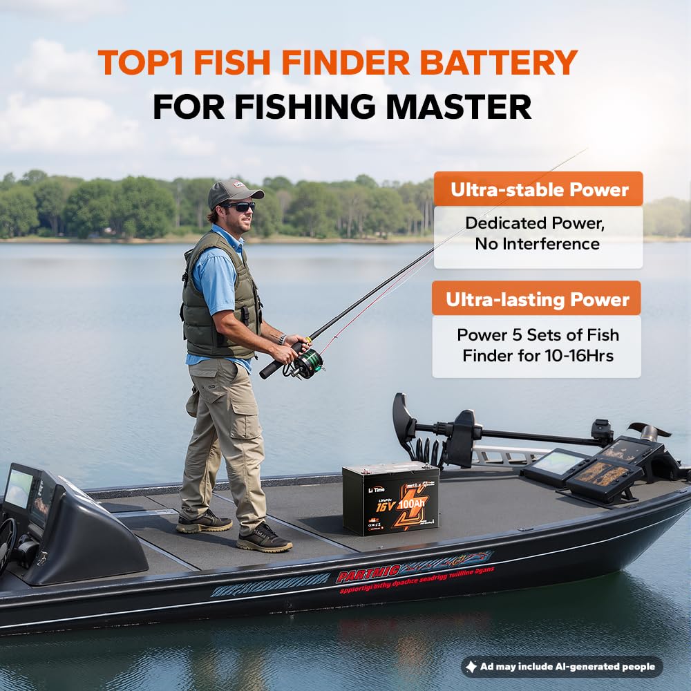 16V 100Ah Group 27 LiFePO4 Bat - огляд і ціна Fish Finder Charger