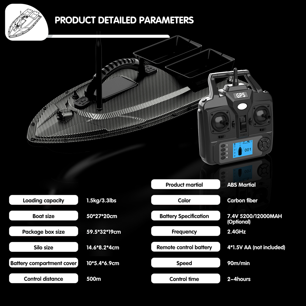 V070 12000mAh/5200mAh RC Bait  - огляд і ціна Fishing Gps