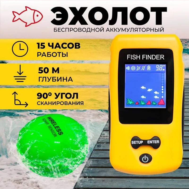 Brand New Colorful Wireless Fi - огляд і ціна Fish Finder Transducer